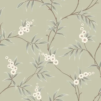 Tapeta Borastapeter Vliesová tapeta na zeď, zelená, rozkvetlé větvičky, 7763, Adorn, Borastapeter, velikost 10,05 x 0,53 m