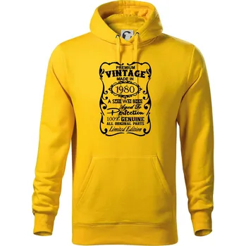 Pánská mikina Vintage Etiketa - 1980 - Mikina pánská Cape s kapucí - XL ( Žlutá )