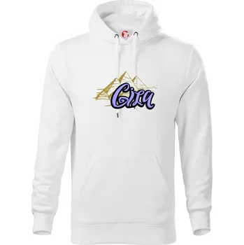 Pánské oblečení Giza Lettering - Mikina pánská Cape s kapucí - 4XL ( Bílá )