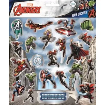 samolepka AVENGERS 3D pěnové samolepky s metalickým efektem, 22 ks