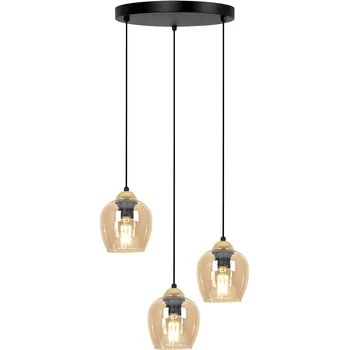 Kaja Tula závěsné svítidlo 3x15 W černá-zlatá-jantarová K-5606