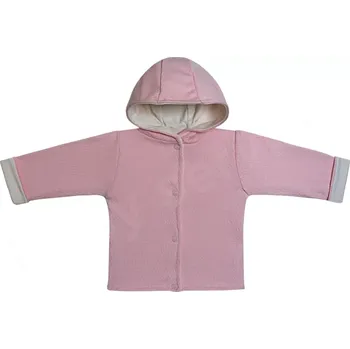 Dupačky Kabátek dvojitý oboustranný s kapucí Vlnky růžový Baby Service (2908)