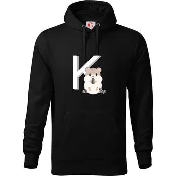 Pánská mikina Křeček - písmeno - Mikina pánská Cape s kapucí - 3XL ( Černá )