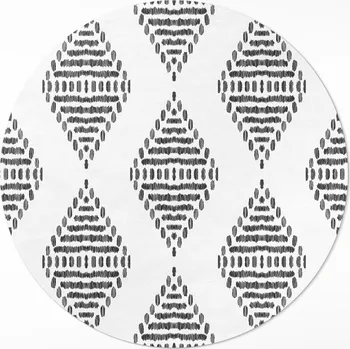 Koberec Kulatý Koberec koberec do domu odolný vůči vlhkosti, průměr 110 cm, Romby z čárek