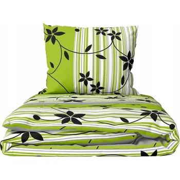 Povlečení Krepové povlečení 140x200 +1 Ks.70x80 GOLD Zelená popínavá rostlina