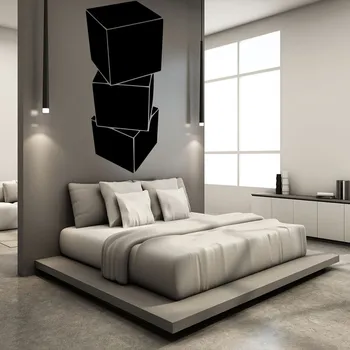 Samolepící dekorace Živá Zeď Samolepka na zeď Kostky 3D Barva: černá, Velikost: 60 x 27 cm