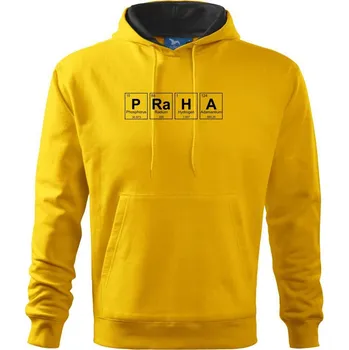 Pánská mikina PRaHA - periodická tabulka - Mikina pánská Cape s kapucí - 5XL ( Žlutá )