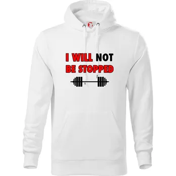 Pánská mikina I will not be stopped - Mikina pánská Cape s kapucí - M ( Bílá )