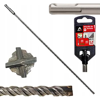 Vrták VRTÁK DO BETONU FI 6x460 mm SDS BETONU VYZTUŽENÉHO ZDIVEM SDS-PLUS KŘÍŽOVÝ