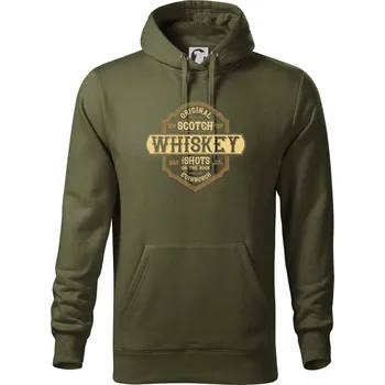 Pánská mikina Original whiskey etiket - Mikina pánská Cape s kapucí - 2XL ( Military )