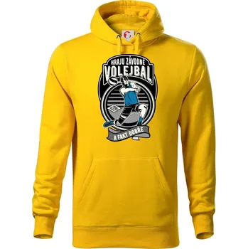 Pánská mikina Hraju závodně volejbal a fakt dobře - Mikina pánská Cape s kapucí - M ( Žlutá )