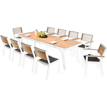 Zahradní sestava Zahradní 10 místná jídelní souprava YORK WHITE BLACK