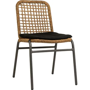 Zahradní jídelní židle TROBE černá/přírodní