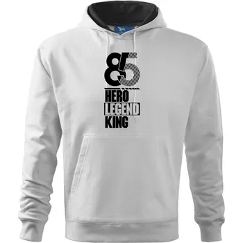 Pánské oblečení Hero, Legend, King x Queen 1985 - Mikina pánská Cape s kapucí - L ( Bílá )