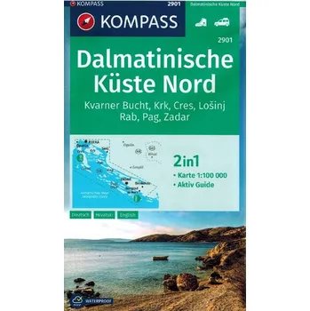 Wybrzeże Dalmatyńskie cz. północna Chorwacja mapa Kompass