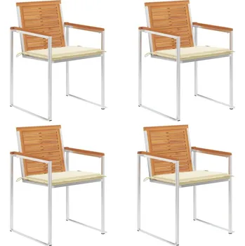 OMAXI Zahradní židle 4 ks s poduškami masivní akáciové dřevo 510629