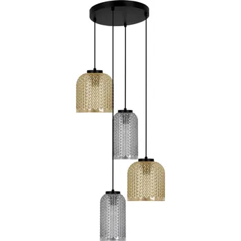 Kaja Inga závěsné svítidlo 4x15 W černá-jantarová-grafitová K-5637