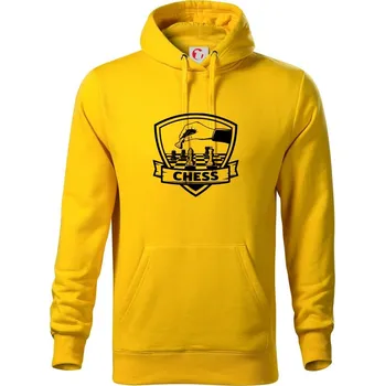 Pánská mikina Chess erb - Mikina pánská Cape s kapucí - 5XL ( Žlutá )