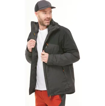 Pánská vesta FORCLAZ Pánská zimní turistická nepromokavá bunda 3v1 MH 500 Mountain 2XL ČERNÁ|ŠEDÁ