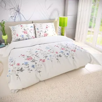 Povlečení Kvalitex Klasické ložní bavlněné povlečení DELUX 140x200, 70x90cm LOUKA růžová