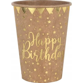 Jednorázové nádobí Kraftové Kelímky k narozeninám 270ml 10 Ks