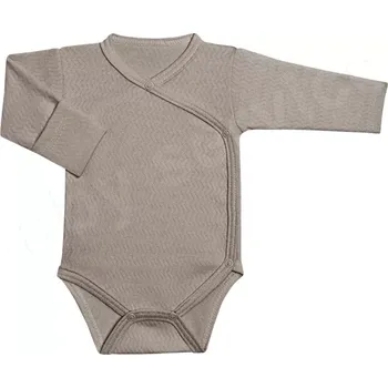 Body zavinovací s ohrnovacími rukávky Vlnky Baby Service béžové velikost 62