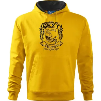 Pánská mikina Nesnáším být sexy - zedník - Mikina pánská Cape s kapucí - 3XL ( Žlutá )