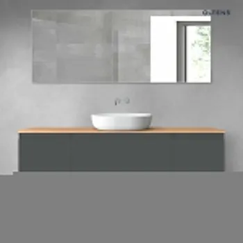 Koupelnový nábytek Oltens Vernal sada koupelnového nábytku 160 cm s horní deskou, matná grafitová/dub 68446400