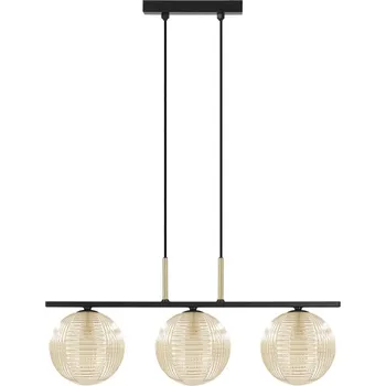 Kaja Giro závěsné svítidlo 3x10 W černá-zlatá-jantarová K-5687