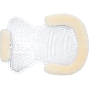 Horze Gelová podložka pod sedlo s lemem z jehněčí kůže Barva: Bílá, Velikost: ONE SIZE