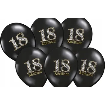 Balónek Černé elegantní balónky k osmnáctým narozeninám 18
