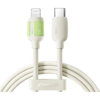 Datový kabel Joyroom S-A53 kabel USB-C - Apple Lightning / 2m / 30W / béžový / fluorescentní