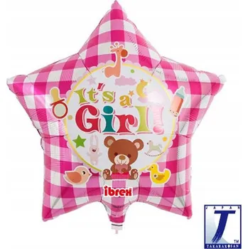 Balónek Fóliový balónek Takarakosan It's a Girl 15" růžový