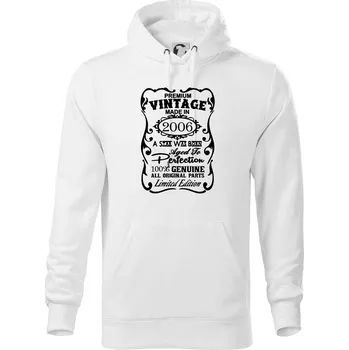 Pánská mikina Vintage Etiketa - 2006 - Mikina pánská Cape s kapucí - S ( Bílá )
