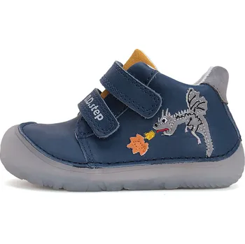 Chlapecké polobotky D.D.step Kožená obuv D.D. step BAREFOOT S073-51696A modré s drakem velikost: 29