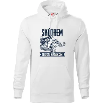 Pánská mikina Skútrem si hledám cestu sám - Mikina pánská Cape s kapucí - 4XL ( Bílá )