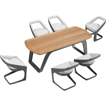 Zahradní sestava Zahradní 6 místná jídelní souprava ONDA GREY WHITE