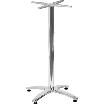 Zahradní stůl Zahradní vyšší stolová podnož ROMA 4 stříbrná pro desky max O80cm nebo 80×80cm