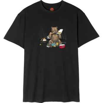 SANTA CRUZ triko - Braun Pizza Bear T-Shirt Black (BLACK)