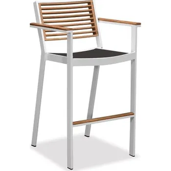 Zahradní barová židle s područkami YORK WHITE BLACK