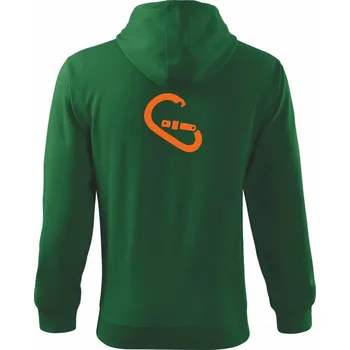 Pánská mikina Karabina - Mikina s kapucí na zip trendy zipper - M ( Lahvově zelená )
