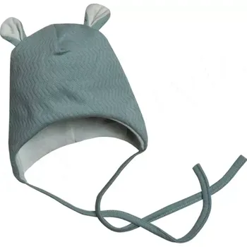 Kojenecká čepice Bavlněná čepička zavazovací Vlnky mátová Baby Service velikost 56 (1881)