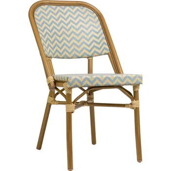 Zahradní jídelní židle MARCEILLE hnědá/modrobéžová