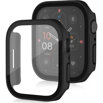 Příslušenství k chytrým hodinkám VSECHNONAMOBIL 67556 PC FULL COVER Plastový kryt se sklem pro Apple Watch SE/SE 2022/SE 2023 / SE 2025 (44mm) černý