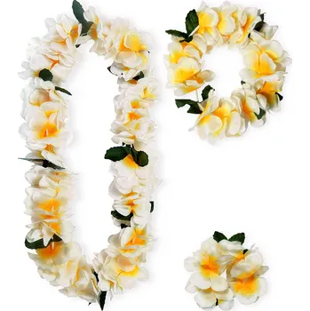 Karnevalový doplněk Havajská sada (věnec, čelenka, náramek)