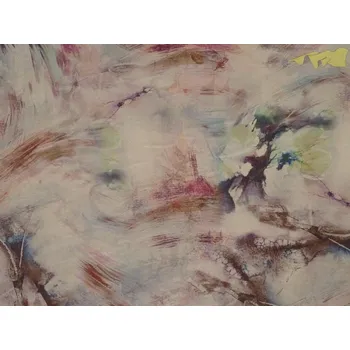 bronzová hedvábná šatovka 3183 barevný vzor