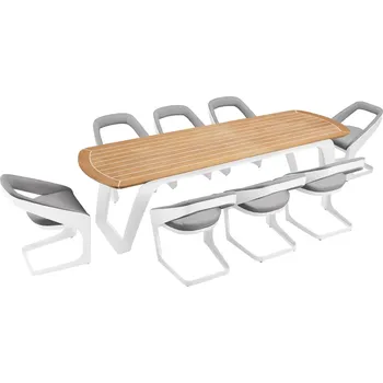 Zahradní sestava Zahradní 8 místná jídelní souprava ONDA WHITE GREY