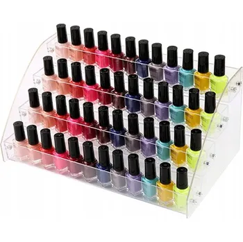 Úložný box EXPOZITOR NA LAKY NA NEHTY STOJAN ORGANIZÉR NÁDOBA 4 POLIC