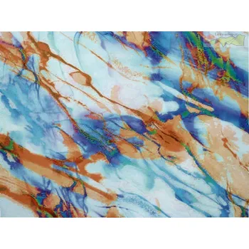 hedvábná šatovka 2475 modrý vzor