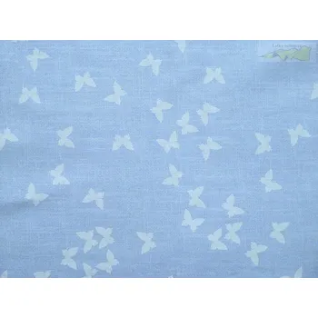 bavlněná látka modrá s motýlky šíře 300cm